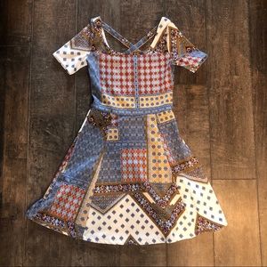 Boho Print Skater Dress